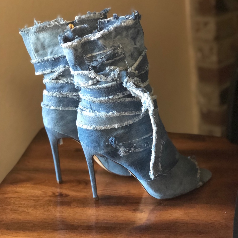 Denim heels